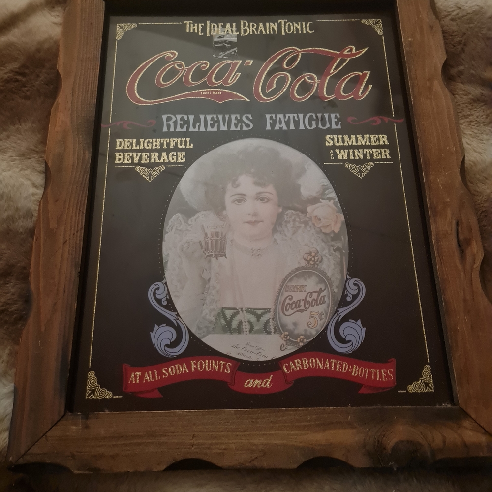 Coca-Cola Nostalgic Framed Art with Red and Gold Accents